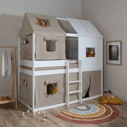 Nöa and Nani Luka Treehouse Midsleeper Bed in White - Size: Single - thumbnail 5