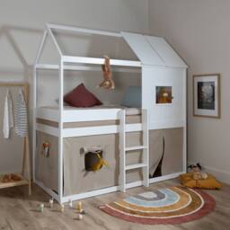 Nöa and Nani Luka Treehouse Midsleeper Bed in White - Size: Single - thumbnail 3