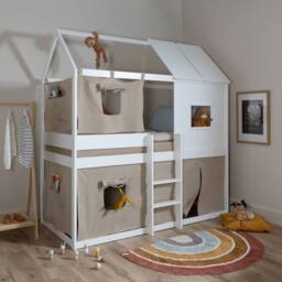 Nöa and Nani Luka Treehouse Midsleeper Bed in White - Size: Single - thumbnail 4