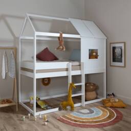Nöa and Nani Luka Treehouse Midsleeper Bed in White - Size: Single - thumbnail 2