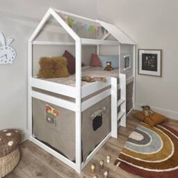 Nöa and Nani Luka Treehouse Midsleeper Bed in White - Size: Single - thumbnail 6