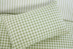 Rapport Home Gingham Polycotton Check Polycotton Duvet Cover Set With Pillowcase in Green - Size: Double - thumbnail 2