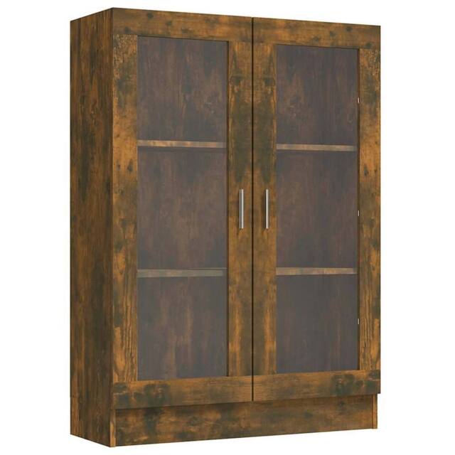 Berkfield Home Vitrine Cabinet Smoked Oak 82.5x30.5x115 cm Engineered Wood in Brown - image 1