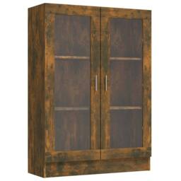 Berkfield Home Vitrine Cabinet Smoked Oak 82.5x30.5x115 cm Engineered Wood in Brown - thumbnail 1