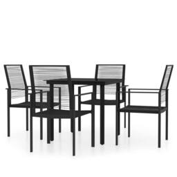 Berkfield Home 5 Piece Garden Dining Set Black - thumbnail 1