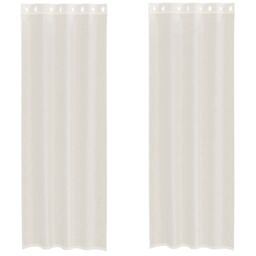 Berkfield Home Voile Curtains with Grommets 2 pcs Cream 140x260 cm - thumbnail 2