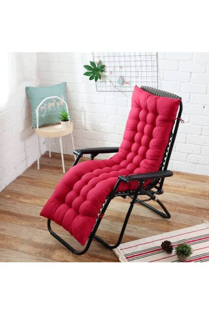 Living and Home Comfortable Lounge Cushion, 48cm W x 170cm D x 8cm H in Red - Size: 48 cm W x 170 cm D x 8 cm H - image 1