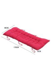 Living and Home Comfortable Lounge Cushion, 48cm W x 170cm D x 8cm H in Red - Size: 48 cm W x 170 cm D x 8 cm H - thumbnail 6