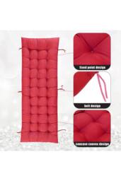 Living and Home Comfortable Lounge Cushion, 48cm W x 170cm D x 8cm H in Red - Size: 48 cm W x 170 cm D x 8 cm H - thumbnail 4