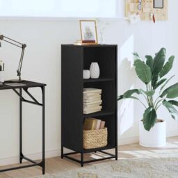 Berkfield Home Book Cabinet Black 40x35x107.5 cm Engineered Wood - thumbnail 3