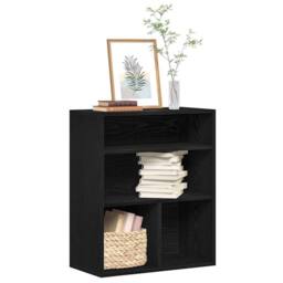 Berkfield Home Book Cabinet Black 60x30x71.5 cm Engineered Wood - thumbnail 2