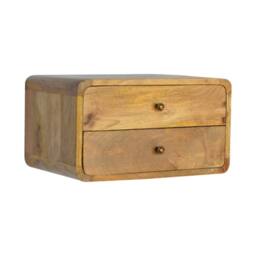 Direct Wicker Solid Wood Oak-ish 2 Drawer Floating Bedside, 2 Drawers in Brown - Size: 1 Pack - thumbnail 2