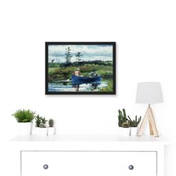 Artery8 Winslow Homer The Blue Boat Painting Artwork Framed Wall Art Print A4 in Black - thumbnail 2
