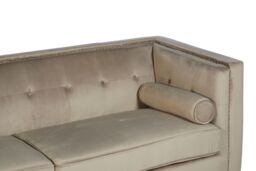Premier Housewares Interiors By Premier Velvet Uphoplstered 3 Seat Velvet Sofa, Durable Three Seater Sofa, Versatile Button Tufted Sofa in Brown - thumbnail 6