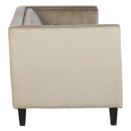 Premier Housewares Interiors By Premier Velvet Uphoplstered 3 Seat Velvet Sofa, Durable Three Seater Sofa, Versatile Button Tufted Sofa in Brown - thumbnail 3
