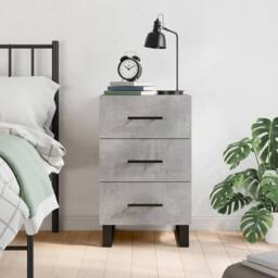 Berkfield Home Bedside Cabinet Concrete Grey 40x40x66 cm Engineered Wood - Size: 40 x 40 x 66 cm - thumbnail 2
