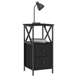 Berkfield Home Bedside Cabinet Black 34x35.5x70 cm Engineered Wood - thumbnail 3