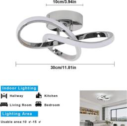 COMELY LED Ceiling Light, 30 W Flower Shape Ceiling Lights, 6500K, Silver - thumbnail 6
