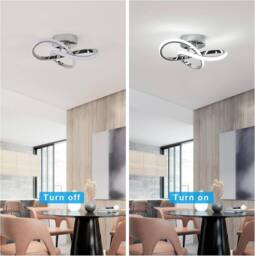 COMELY LED Ceiling Light, 30 W Flower Shape Ceiling Lights, 6500K, Silver - thumbnail 9