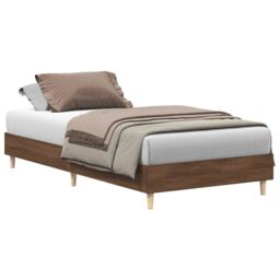 Berkfield Home Bed Frame No Mattress Brown Oak 90x200 cm Engineered Wood - thumbnail 2