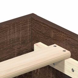 Berkfield Home Bed Frame No Mattress Brown Oak 90x200 cm Engineered Wood - thumbnail 8