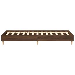 Berkfield Home Bed Frame No Mattress Brown Oak 90x200 cm Engineered Wood - thumbnail 6