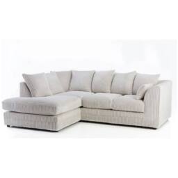 SNUG FURNITURE BIRMINGHAM LTD Jumbo Cord Left Hand Corner Sofa With FREE footstool in Cream - thumbnail 2