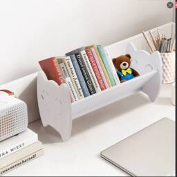 SPETLEK White Desktop Bookshelf Storage Rack for Books, Toys Office Supplies - thumbnail 4
