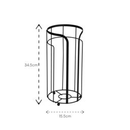 Showerdrape Dante Modern 2Spare Paper Holder - Bathroom Storage in Black or Chrome - thumbnail 2