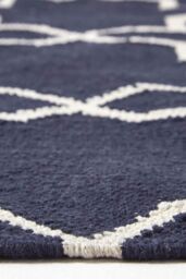 Homescapes Edmonton Cotton Geometric Pattern Kilim Hall Runner, 66 x 200 cm in Navy - Size: 66 cm x 200 cm - thumbnail 4