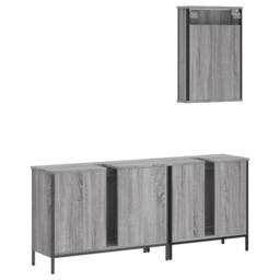 Berkfield Home Durable 3 Piece Bathroom Furniture Set Grey Sonoma Engineered Wood - thumbnail 8