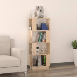 Berkfield Home Beautiful Book Cabinet/Room Divider 51x25x132 cm Solid Wood Pine in Natural - Size: 51 x 25 x 132 cm - thumbnail 1