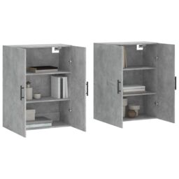 Berkfield Home Wall Mounted Cabinets 2 pcs Concrete Grey 69.5x34x90 cm - thumbnail 3