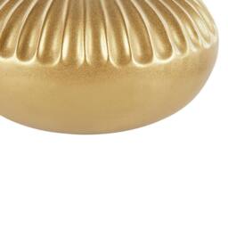 Wyld and Coco Gold Stoneware Vase 20 cm - Ribbed Decorative Tabletop Accent - thumbnail 5