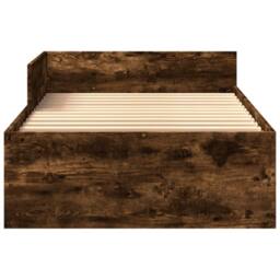 Berkfield Home Bed Frame without Mattress Smoked Oak 100x200 cm Engineered Wood in Brown - thumbnail 5