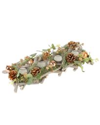 Dibor Set of 2 Rose Gold Sparkle Four Tealight Table Decoration Centrepiece Christmas Décor Candle Holders 40cm - Size: 2 Pack - thumbnail 2