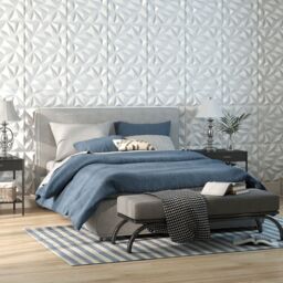 Gymax 20-Pack 3D Wall Panels PVC Wall Tiles for DIY Painting & Cutting in White - thumbnail 7