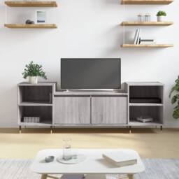 Berkfield Home TV Cabinet Grey Sonoma 160x35x55 cm Engineered Wood - Size: 160 x 35 x 55 cm - thumbnail 2