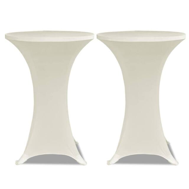 Berkfield Home Standing Table Cover √ò70 cm Cream Stretch 4 pcs - image 1