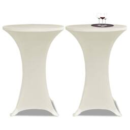 Berkfield Home Standing Table Cover √ò70 cm Cream Stretch 4 pcs - thumbnail 3