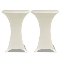 Berkfield Home Standing Table Cover √ò70 cm Cream Stretch 4 pcs
