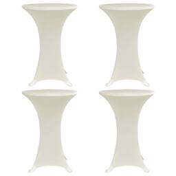 Berkfield Home Standing Table Cover √ò70 cm Cream Stretch 4 pcs - thumbnail 2