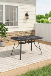 Living and Home Garden Rectangular Tempered Glass Marble Coffee Table - thumbnail 2