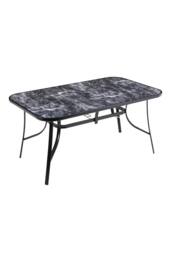 Living and Home Garden Rectangular Tempered Glass Marble Coffee Table - thumbnail 4