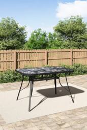 Living and Home Garden Rectangular Tempered Glass Marble Coffee Table - thumbnail 1