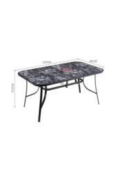 Living and Home Garden Rectangular Tempered Glass Marble Coffee Table - thumbnail 6