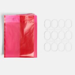 OHS Stripe Mould Proof Shower Curtain with 12 Hooks - Size: 180 cm width x 180 cm drop - thumbnail 5