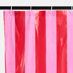 OHS Stripe Mould Proof Shower Curtain with 12 Hooks - Size: 180 cm width x 180 cm drop - thumbnail 4