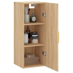 Berkfield Home Wall Mounted Cabinet Sonoma Oak 34.5x34x90 cm in Brown - thumbnail 5