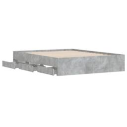Berkfield Home Bed Frame Without Mattress 135x190 cm Double Smoked Oak Wood in Grey - Size: King - thumbnail 5